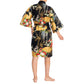 Japanese Kimono Floral Print Short Black