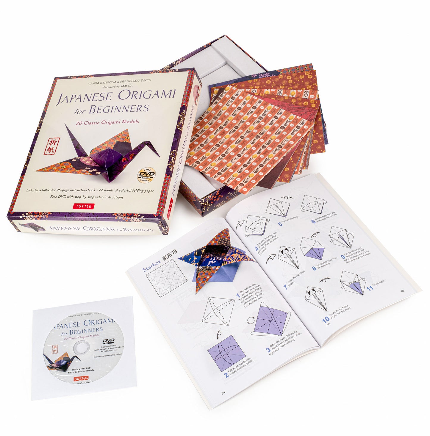 Japanese Origami for Beginners Kit open