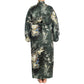 Japanese Silk Kimono Floral Print Long Black XL