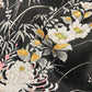 Japanese Silk Kimono Floral Print Short Black