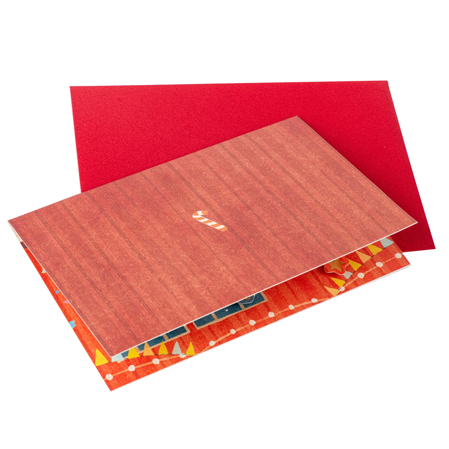 Joyful Santa Pop Up Japanese Christmas Card back and envelope