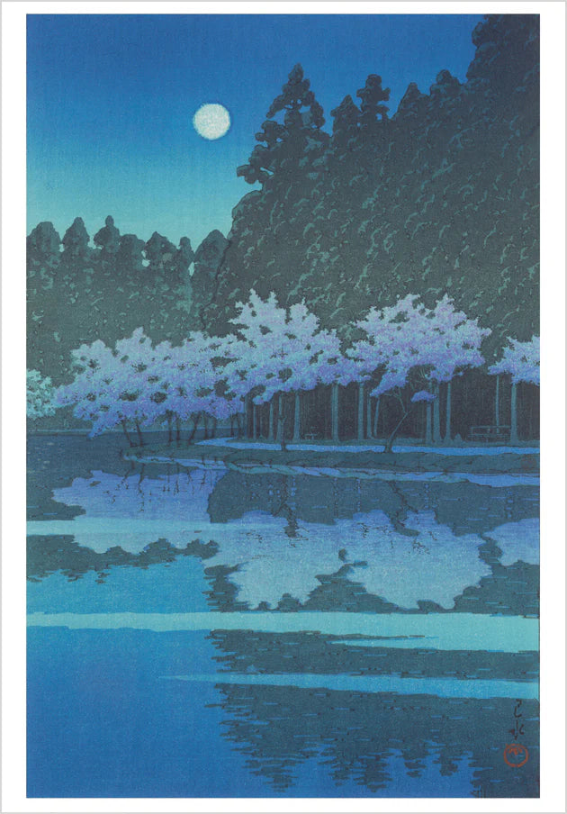 Kawase Hasui Spring Night at Inokashira Japanese Card