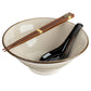 Kijitora Japanese Noodle Bowl Set a bowl, a spoon and chopsticks