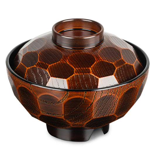 Kikko Japanese Lacquer Bowl and Lid