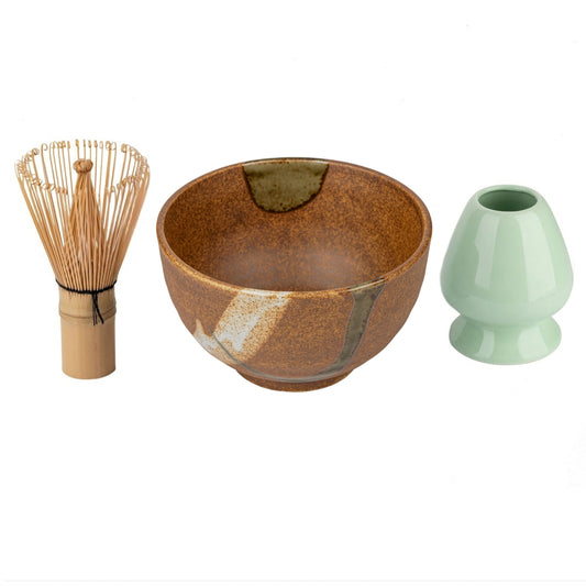 Kisoji 3 pce Japanese Matcha Tea Bowl Gift Set