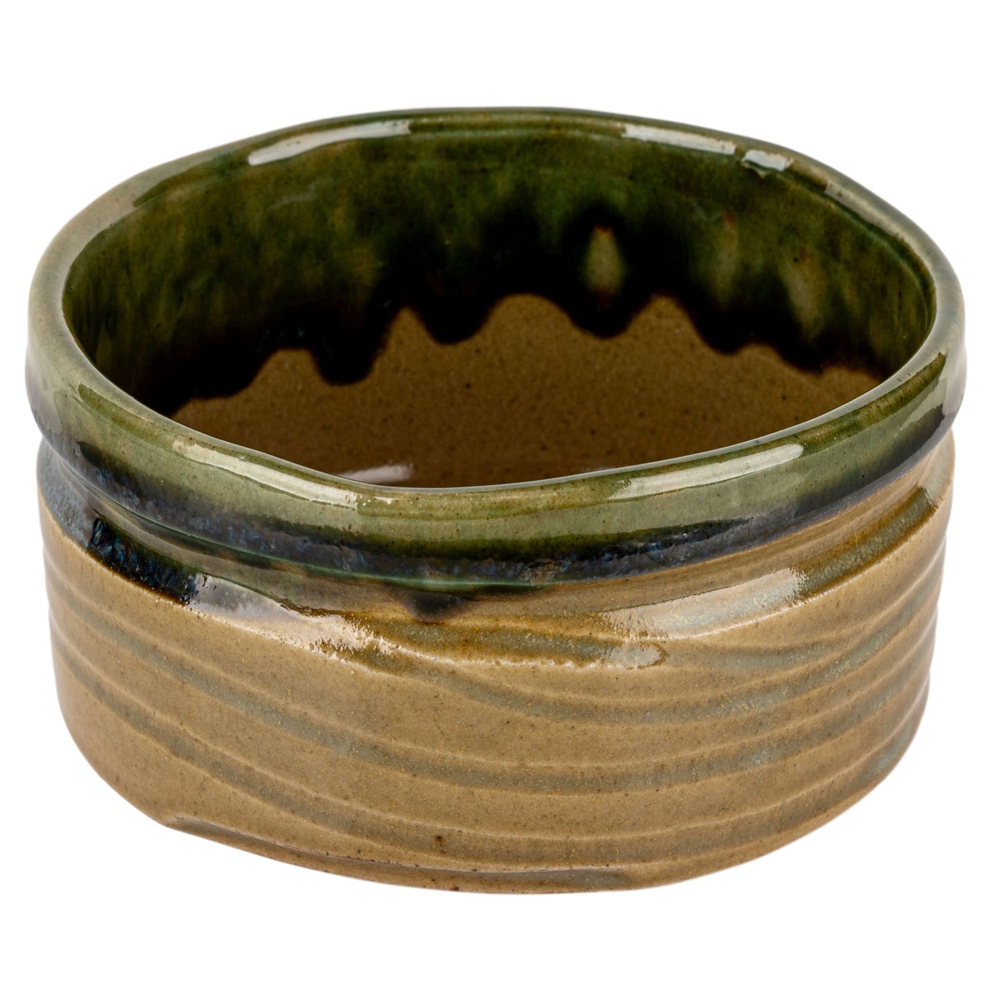 Kizeto Oribe Premium Japanese Matcha Tea Bowl open