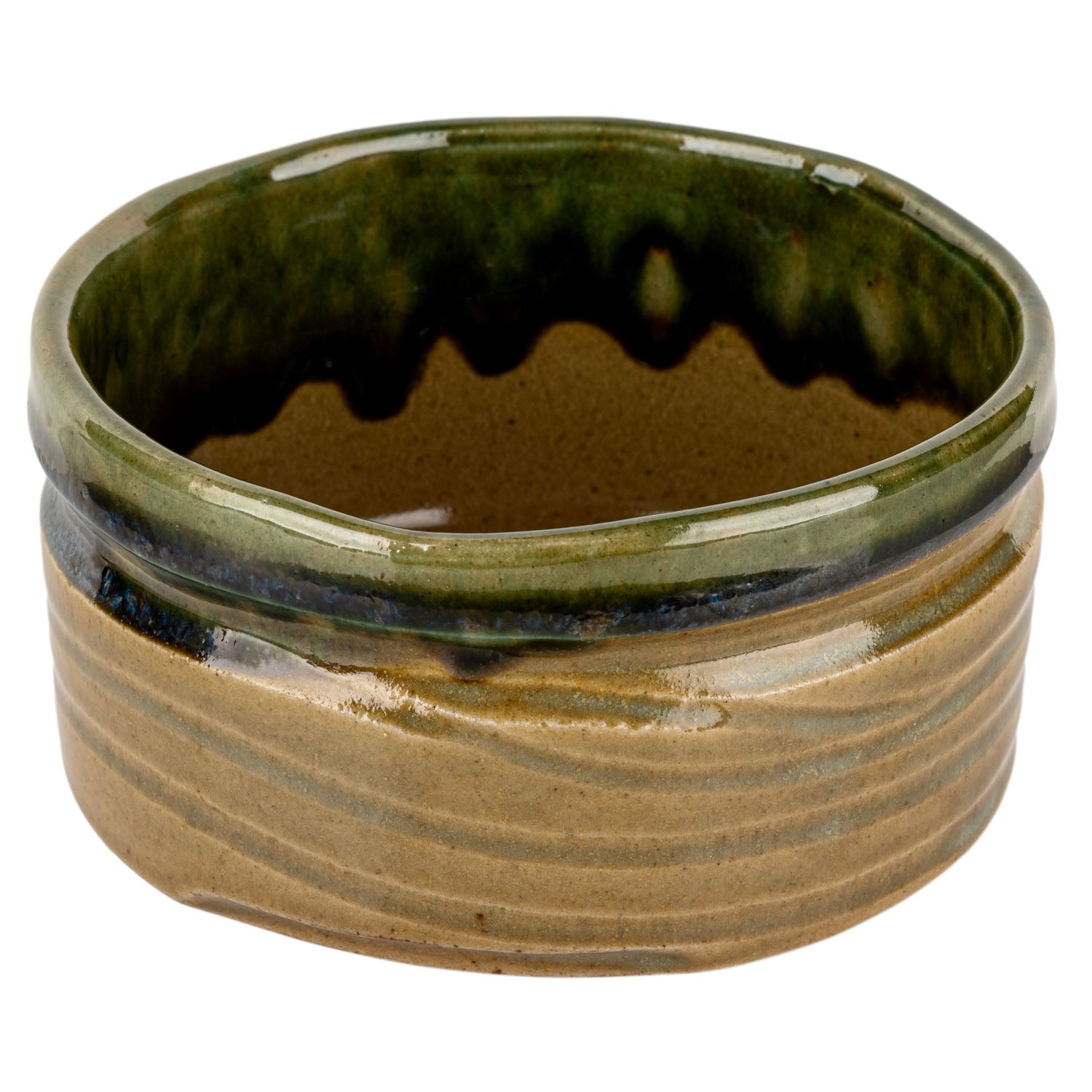 Kizeto Oribe Premium Japanese Matcha Tea Bowl open