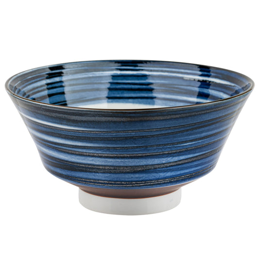 Komasuji Blue Swirl Japanese Ramen Bowl