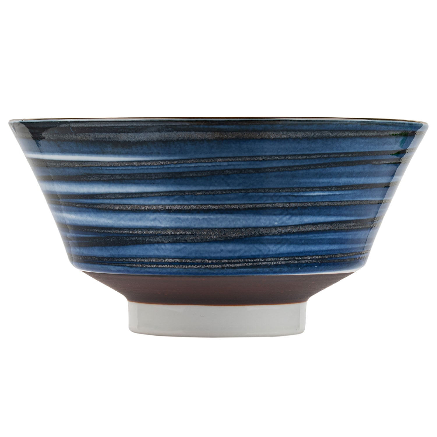 Komasuji Blue Swirl Japanese Ramen Bowl side
