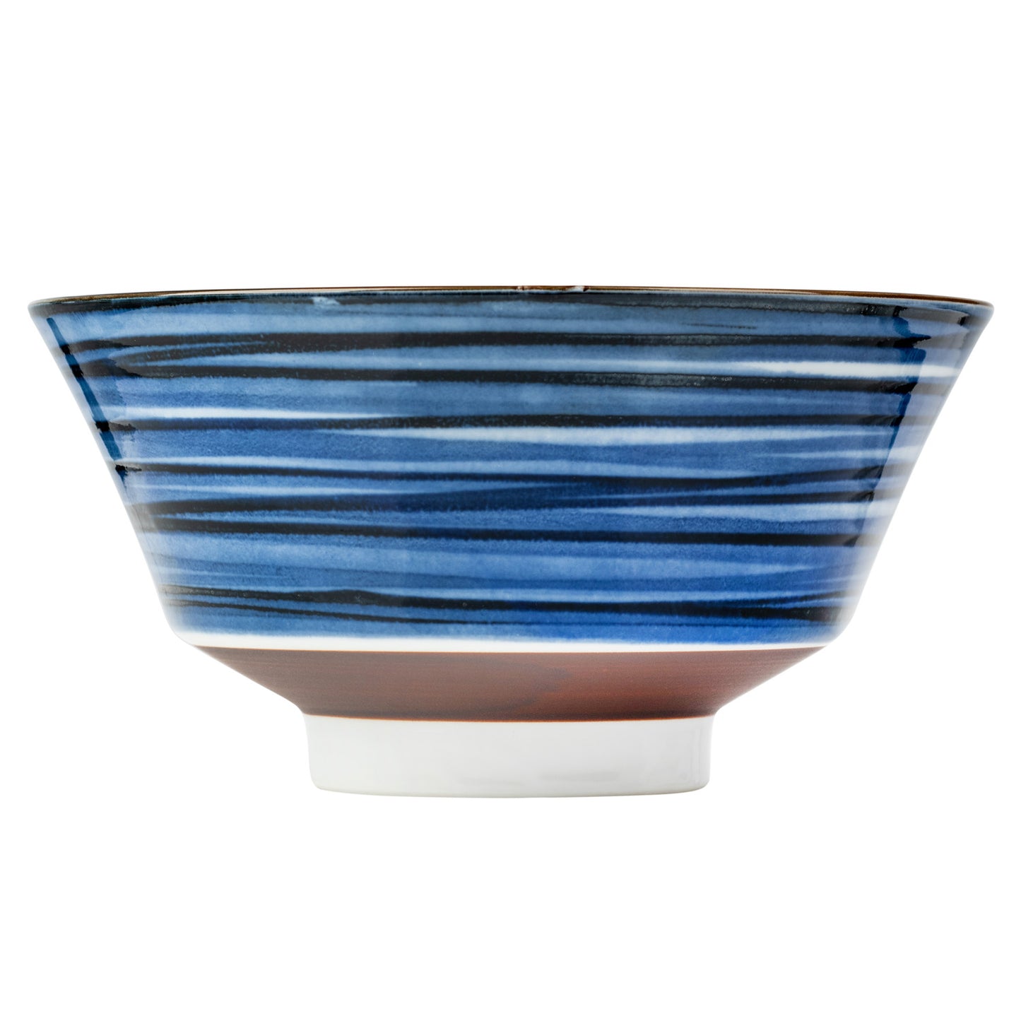 Komasuji Blue Swirl Japanese Ramen Bowl Set side
