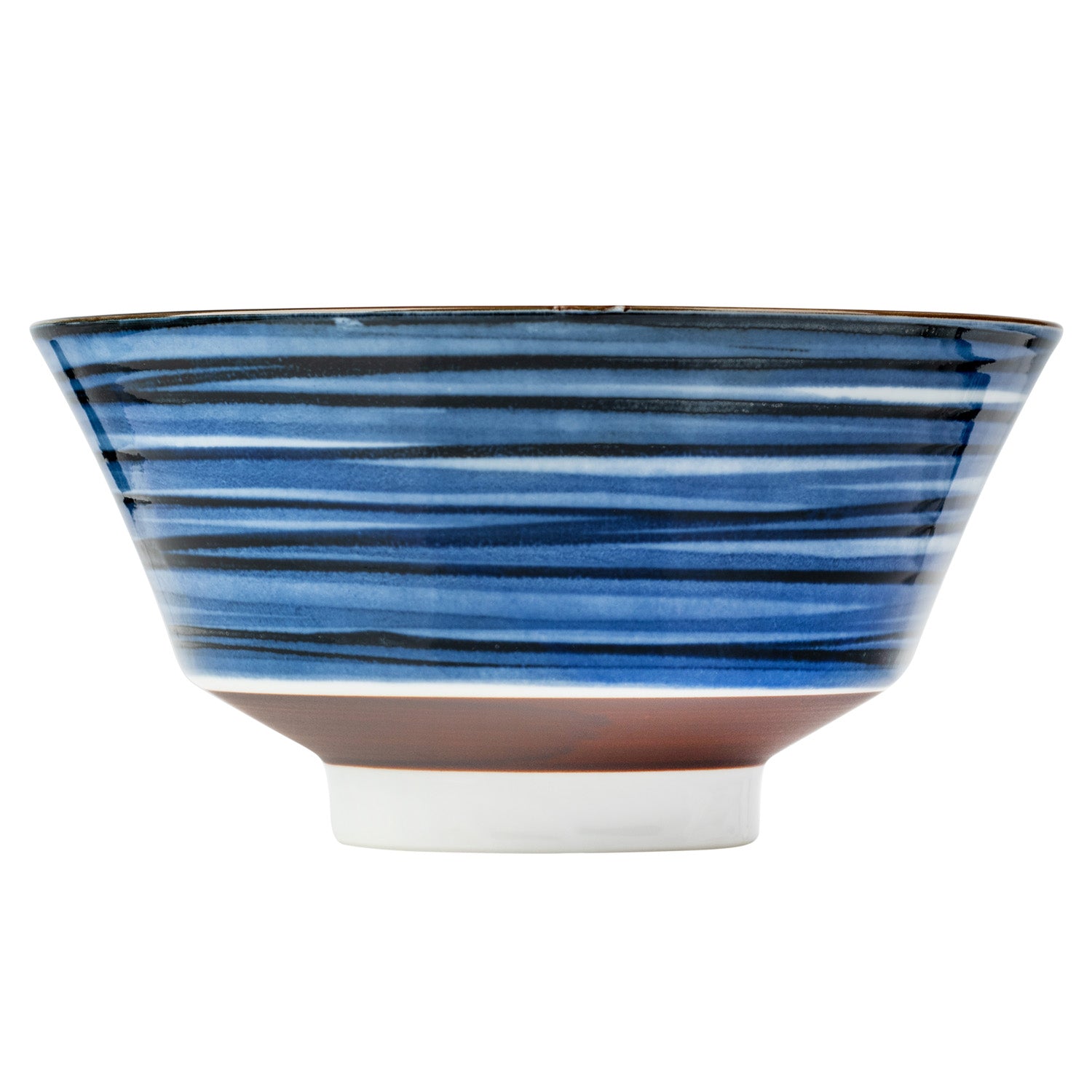 Komasuji Blue Swirl Japanese Ramen Bowl Set side