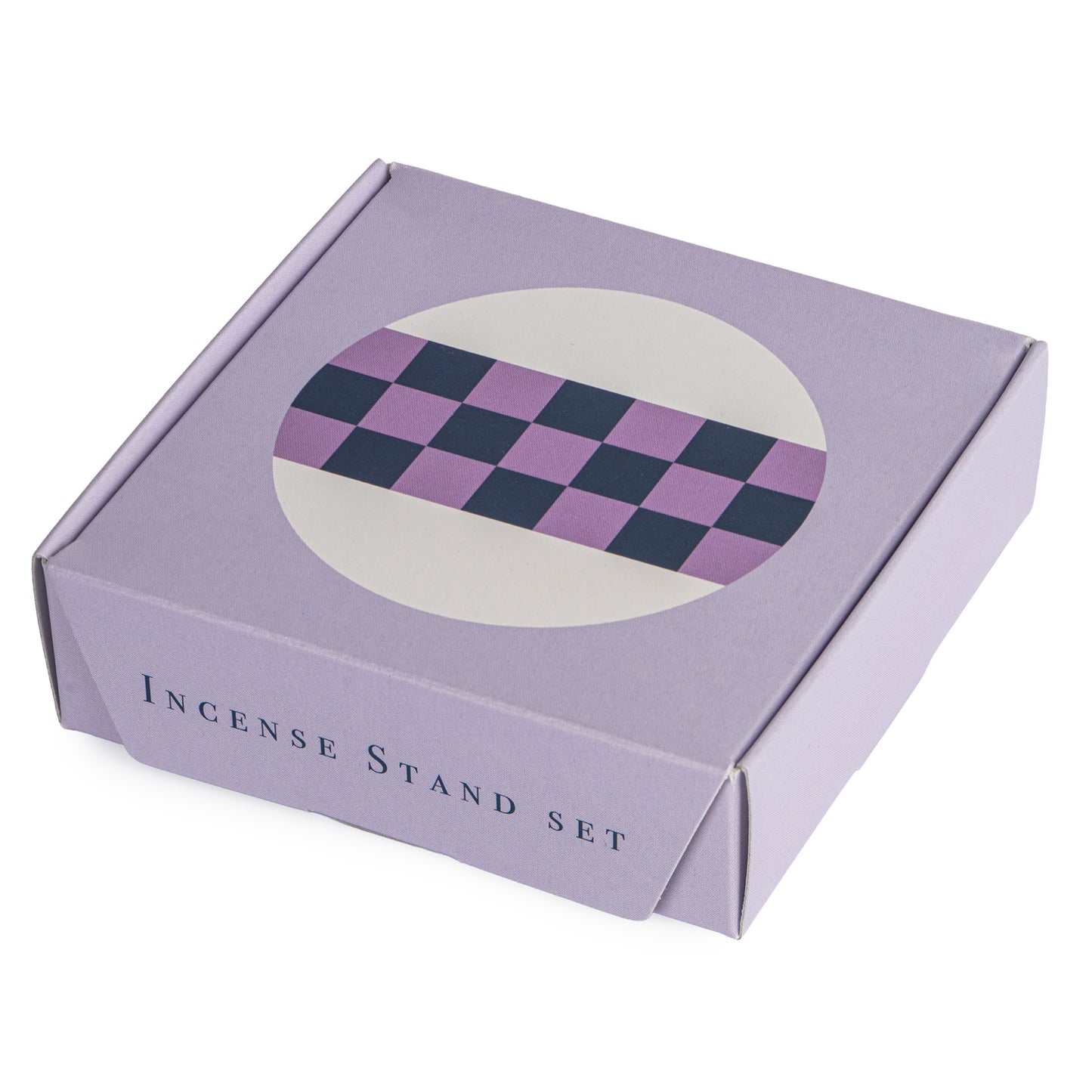 Komon Checkered Japanese Incense Holder Set gift box