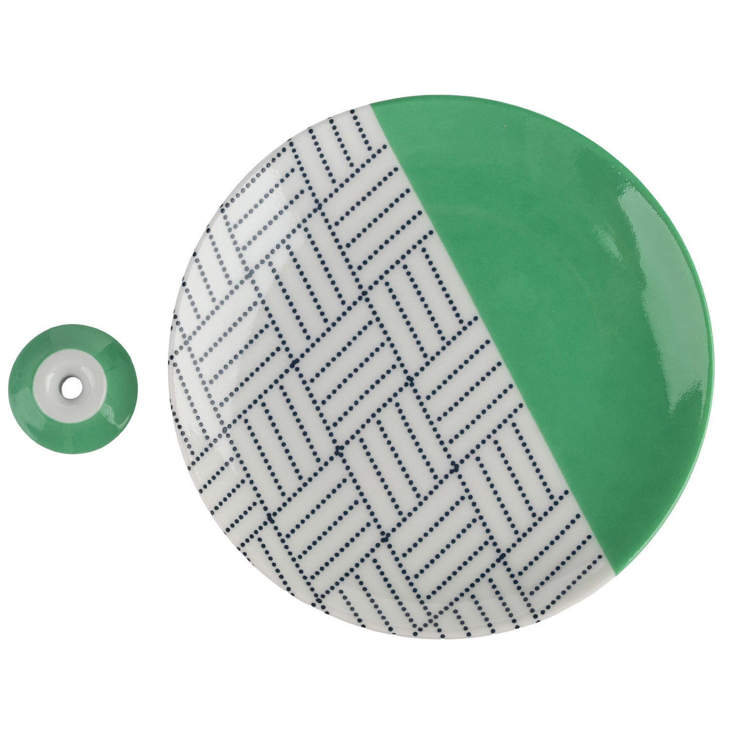 Komon Diamond Japanese Incense Holder Set holder and dish