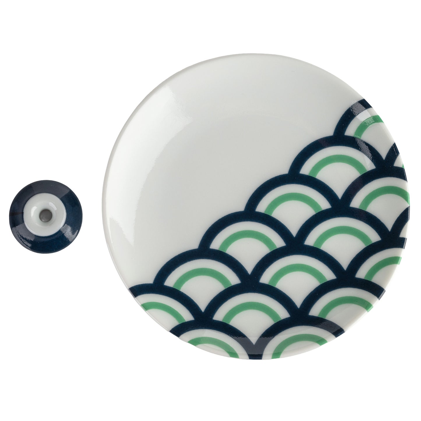 Komon Wave Japanese Incense Holder Set holder and dish