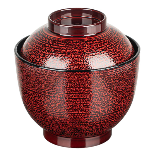 Kotobuki Japanese Lacquer Miso Soup Bowl and Lid