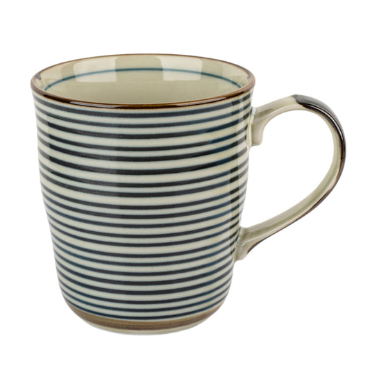 Kozome Blue Stripe Ceramic Japanese Tea Mug