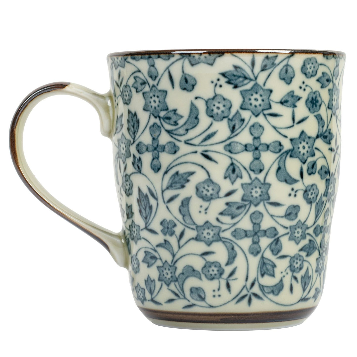 Kozome Karakusa Ceramic Japanese Tea Mug side