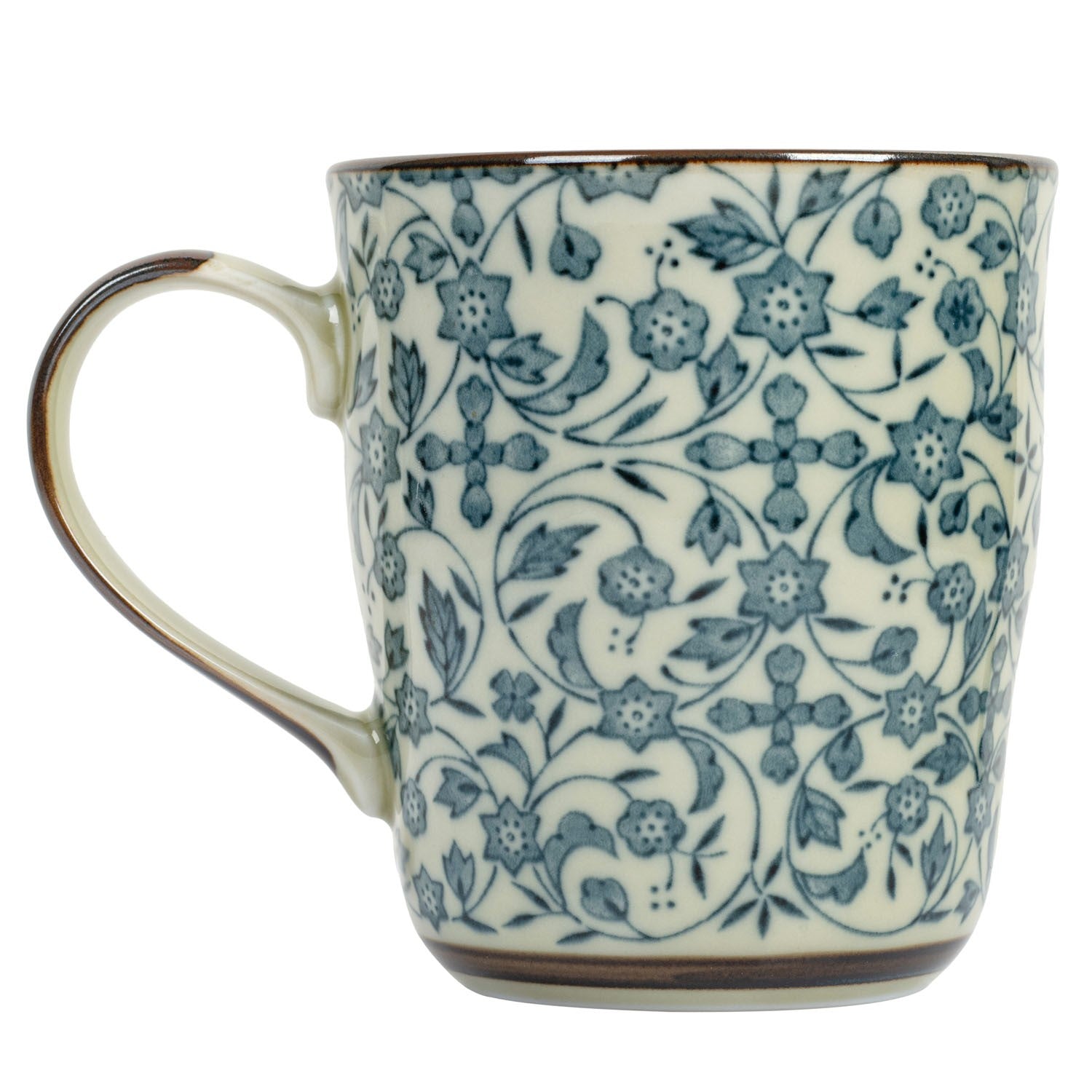 Kozome Karakusa Ceramic Japanese Tea Mug side