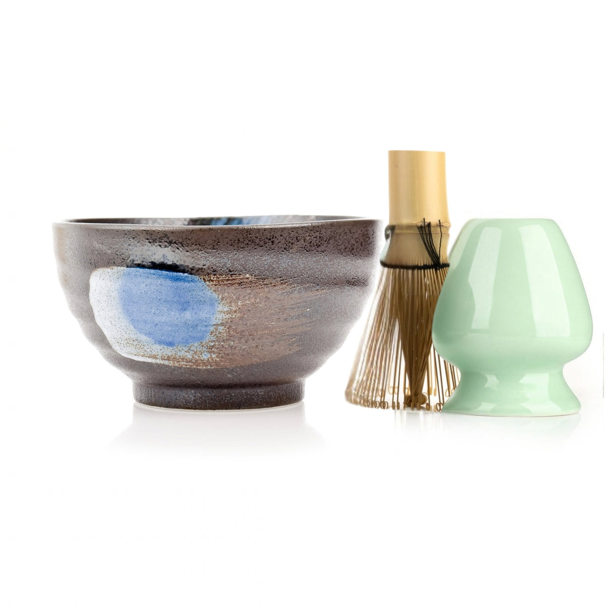 Kuro Suisho 3 pce Japanese Matcha Tea Bowl Gift Set side