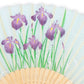 Light Green Iris Japanese Folding Fan