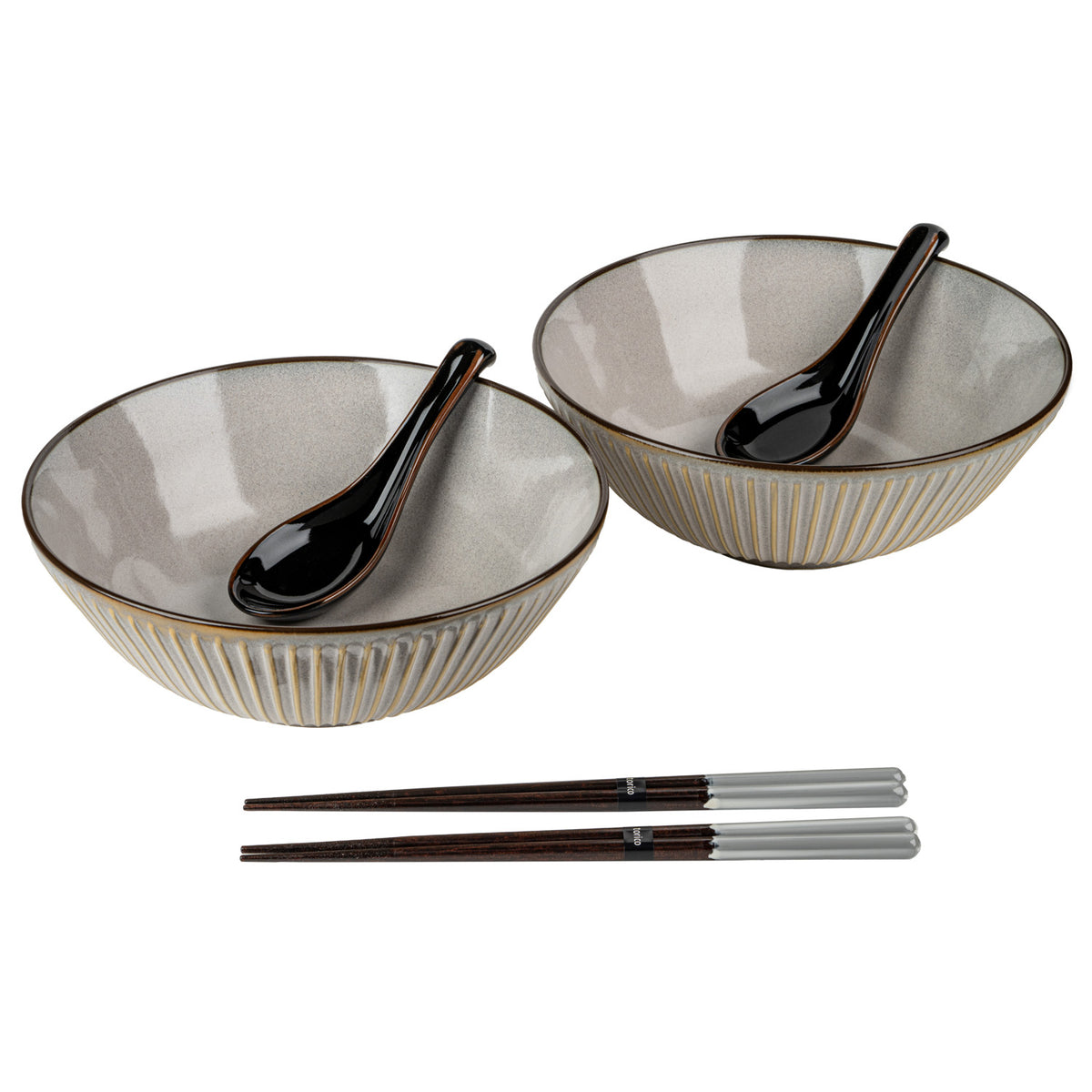 Light Grey Sendan Japanese Ramen Bowl Gift Set