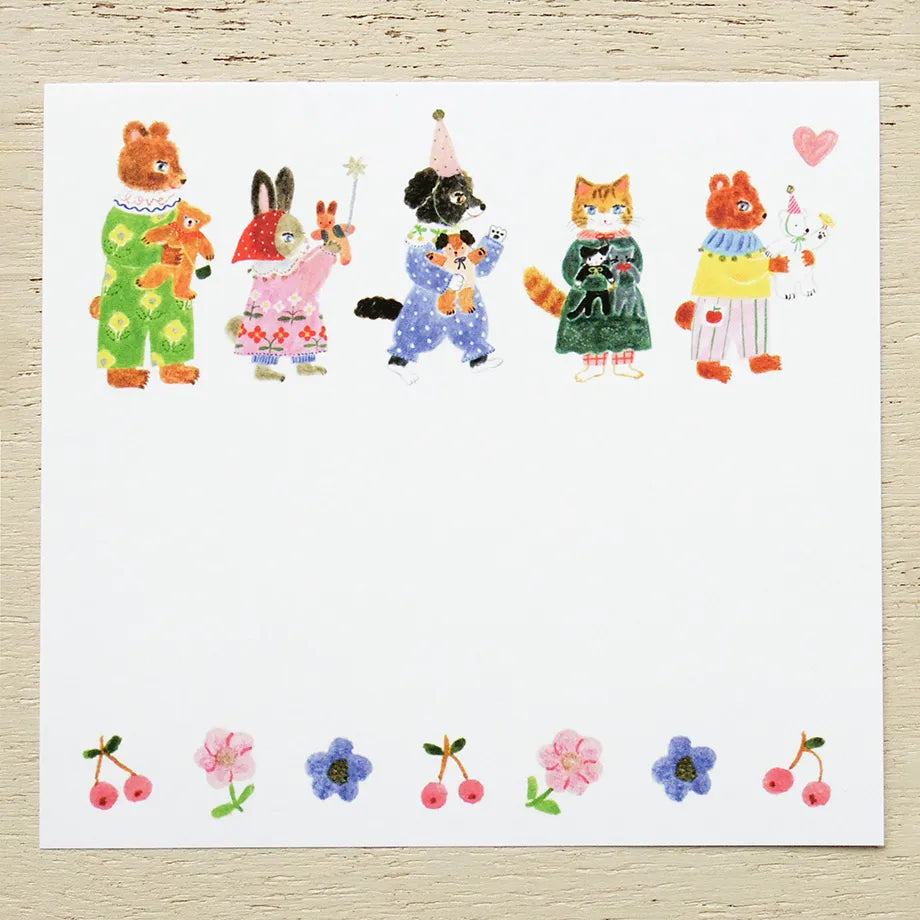 Little Fluffy Friends Small Japanese Memo Pad example 1