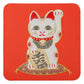 Lucky Cat Cork Japanese Coaster top