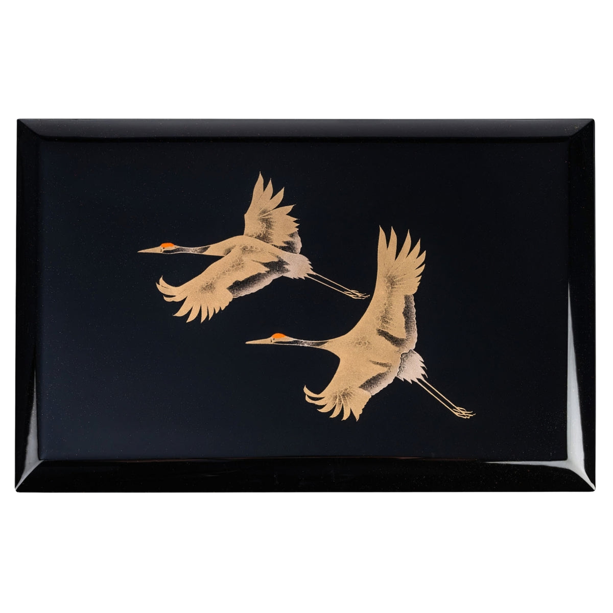 Lucky Crane Japanese Lacquer Musical Jewellery Box top
