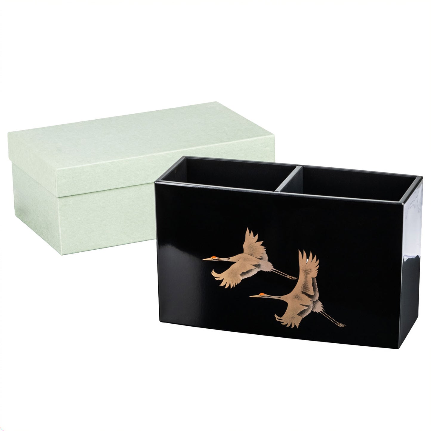 Lucky Crane Japanese Lacquer Remote Control Stand and gift box