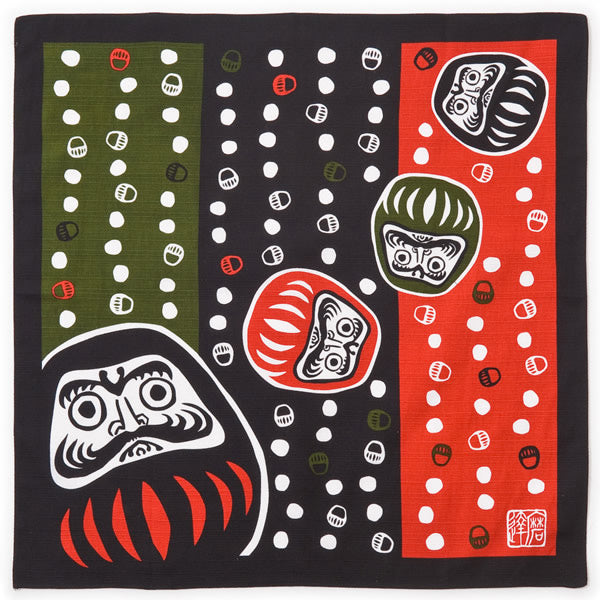 Lucky Daruma Cotton Japanese Handkerchief