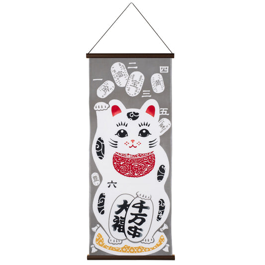 Maneki Neko Japanese Tenugui Wall Hanging Set
