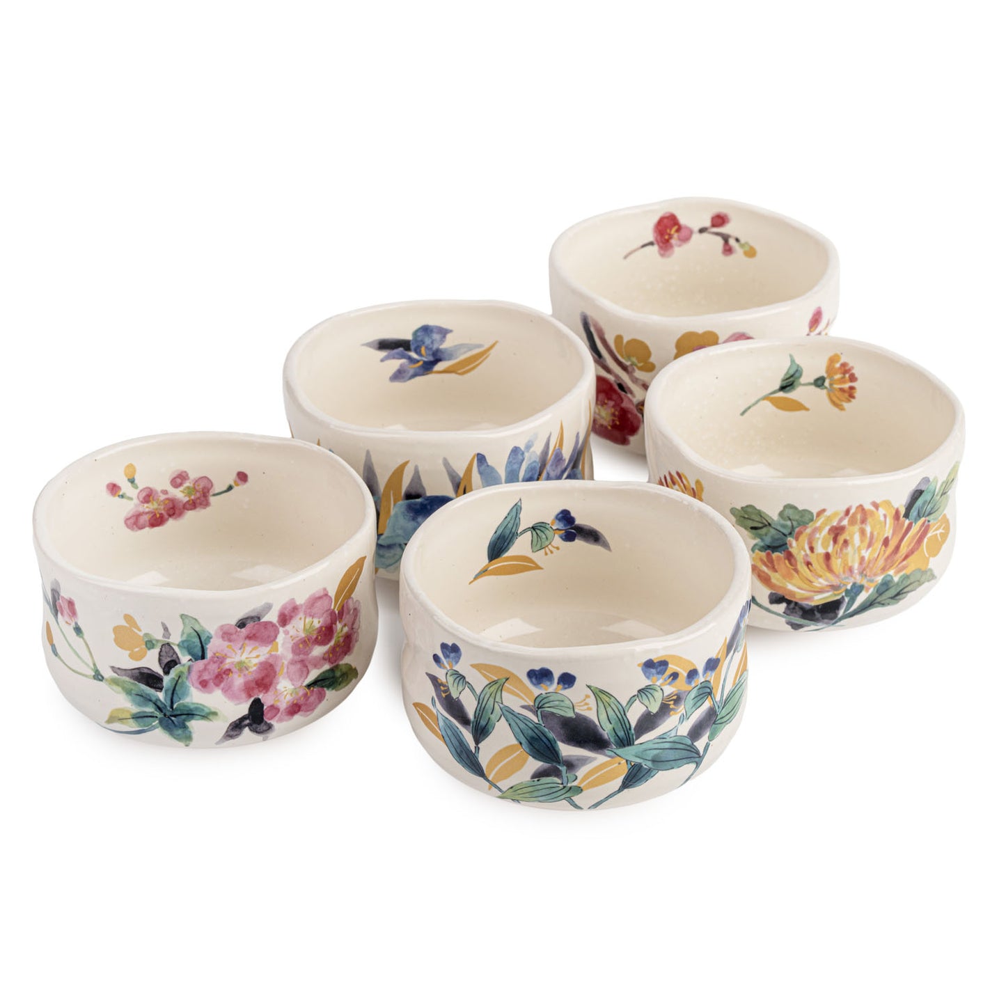 Manyo Flowers Japanese Matcha Cup Gift Set