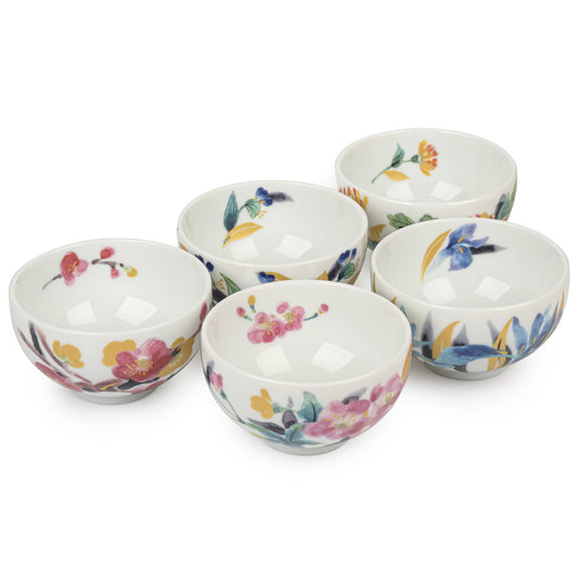 Manyo Flowers Japanese Teacup Gift Set