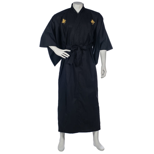 Mens Black Cotton Kotobuki Japanese Yukata