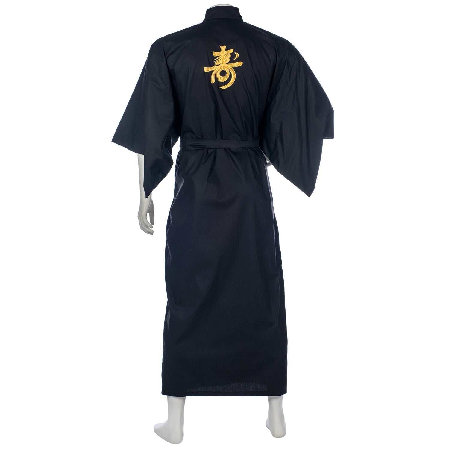 Mens Black Cotton Kotobuki Japanese Yukata back