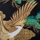 Mens Black Dragon and Phoenix Cotton Japanese Kimono detail