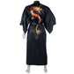 Mens Black Dragon Long Japanese Kimono back