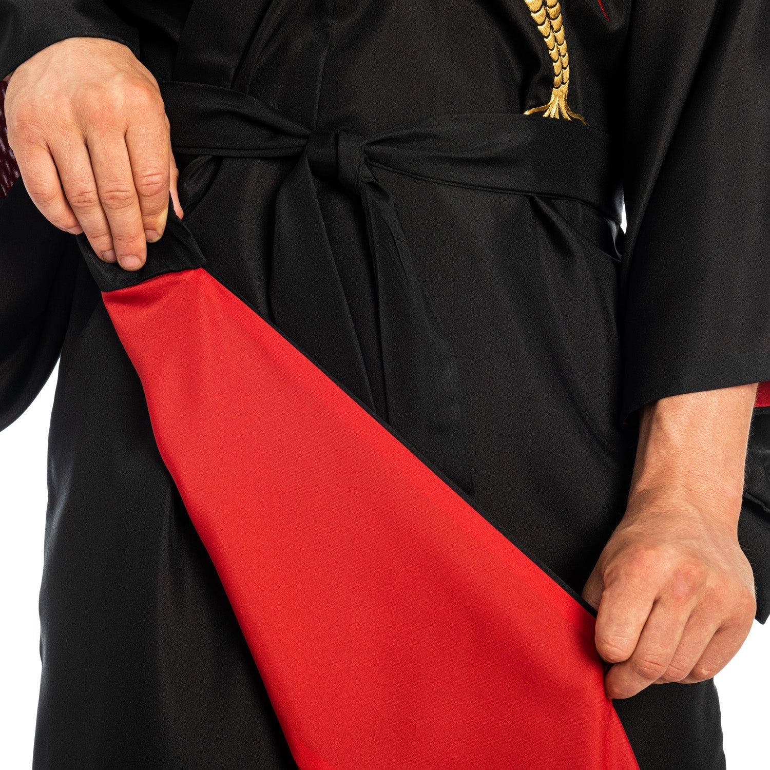 Mens Dragon Long Black Japanese Kimono