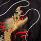 Mens Embroidered Dragon Long Black Japanese Kimono detail