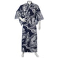 Mens Navy Cotton Koi Carp Japanese Kimono