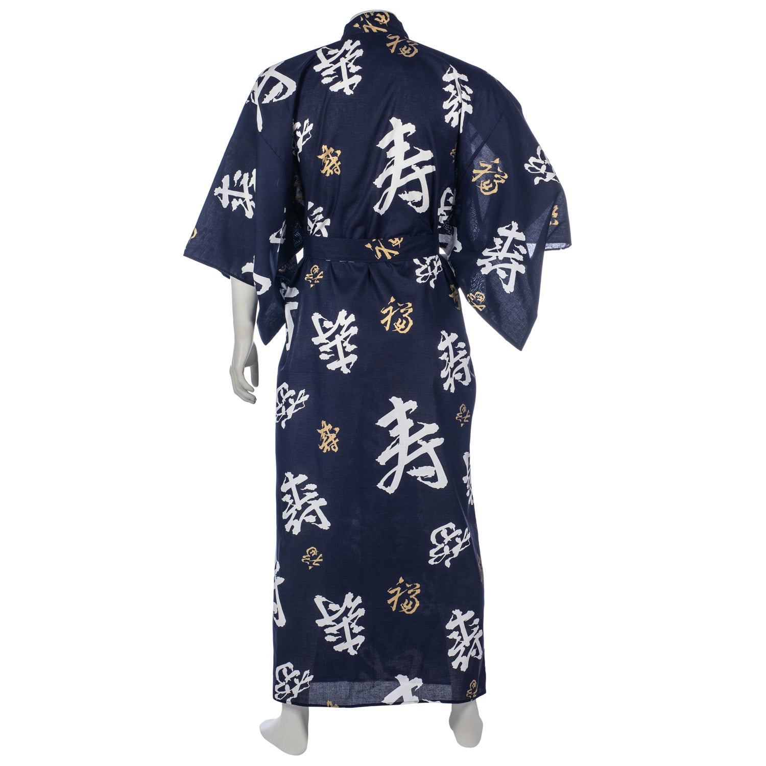 Mens Navy Cotton Kotobuki Japanese Yukata back