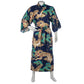 Mens Navy Dragon and Phoenix Cotton Japanese Kimono