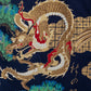 Mens Navy Dragon Cotton Japanese Kimono detail