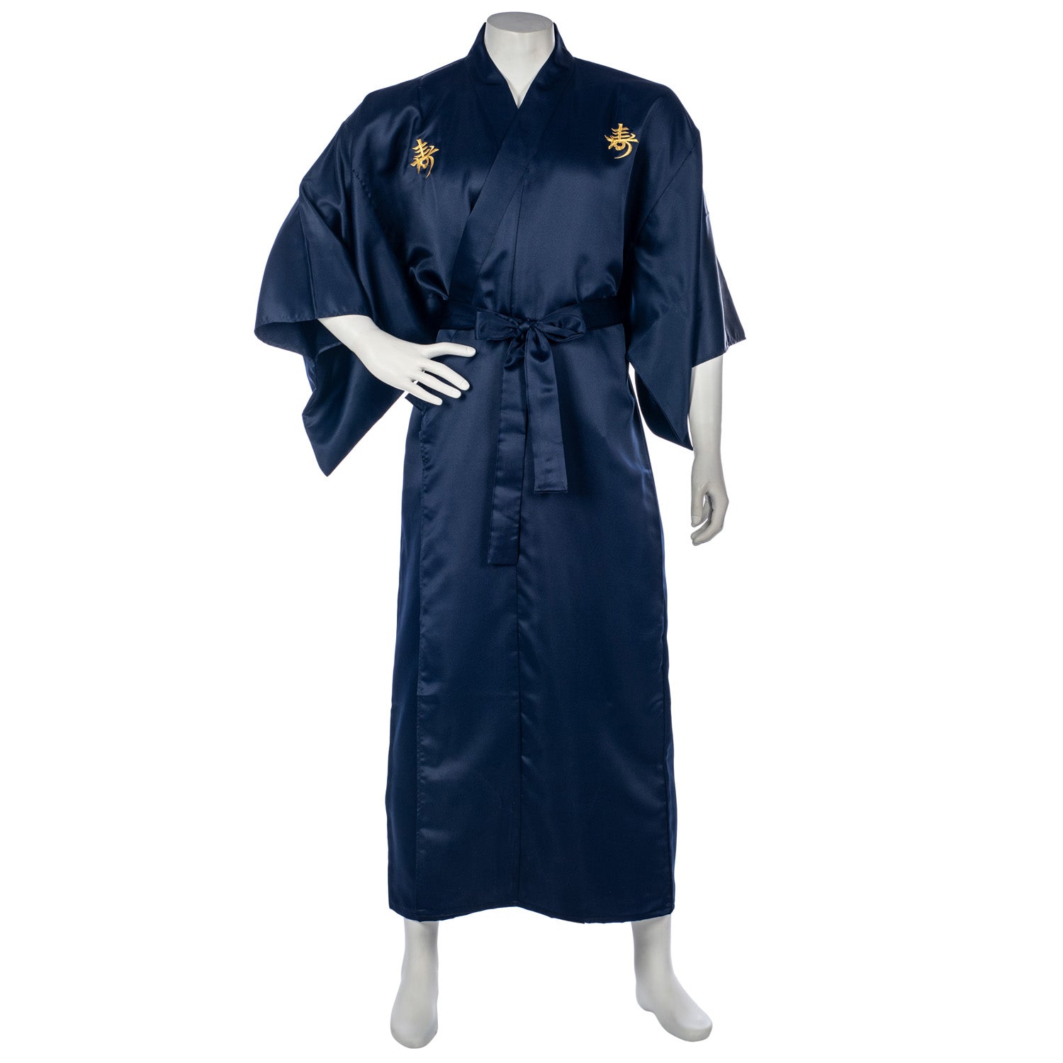 Mens Navy Polyester Kokobuki Japanese Yukata