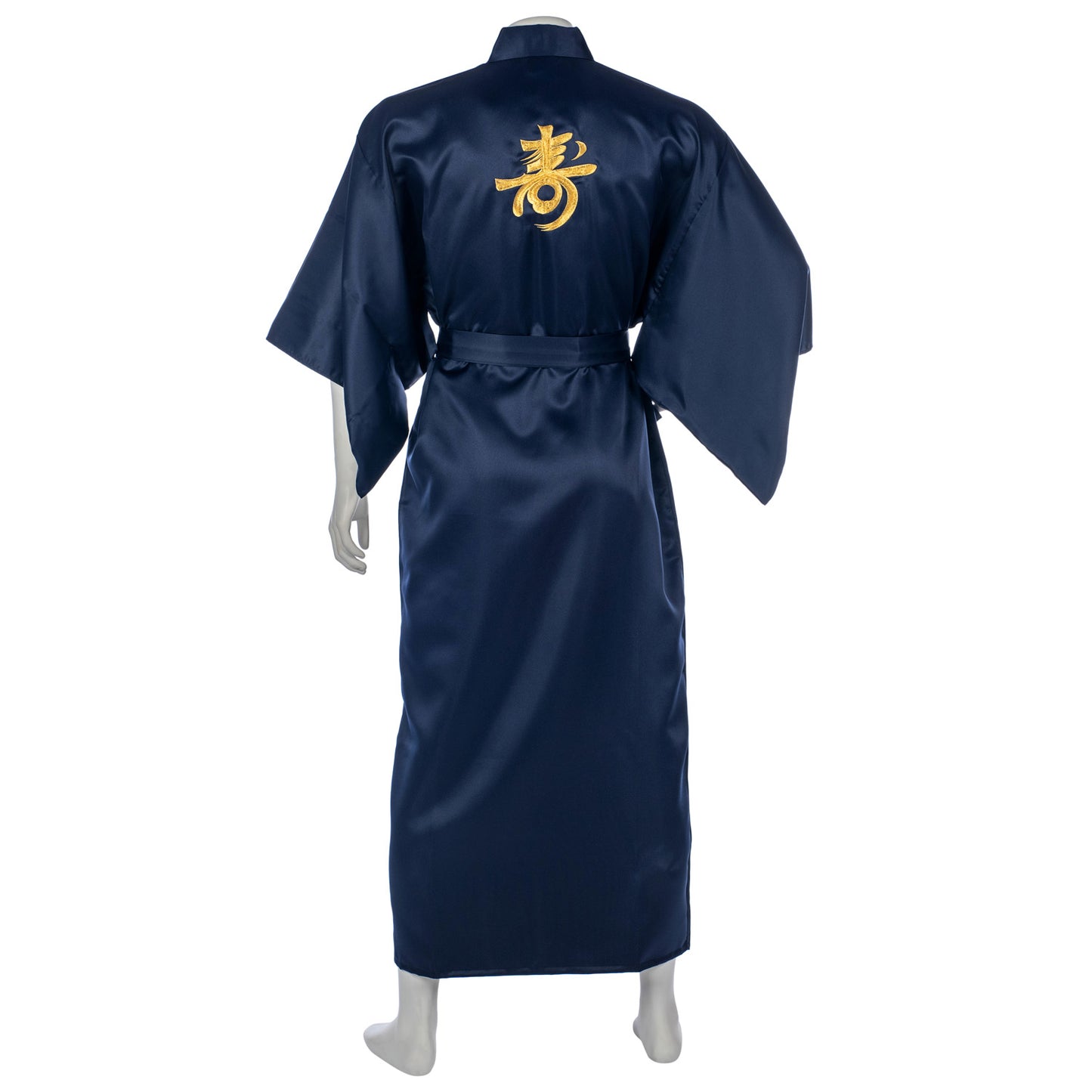 Mens Navy Polyester Kokobuki Japanese Yukata back