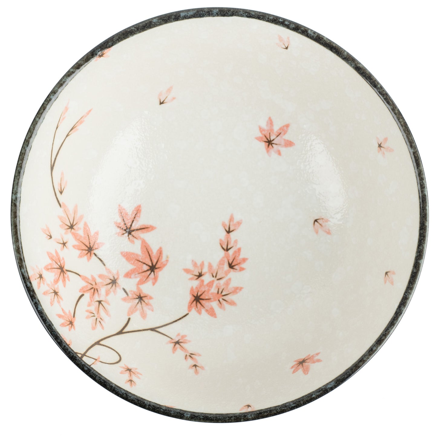 Momiji Japanese Ceramic Ramen Bowl top