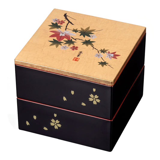 Momiji Small 2 Tier Japanese Lacquer Box
