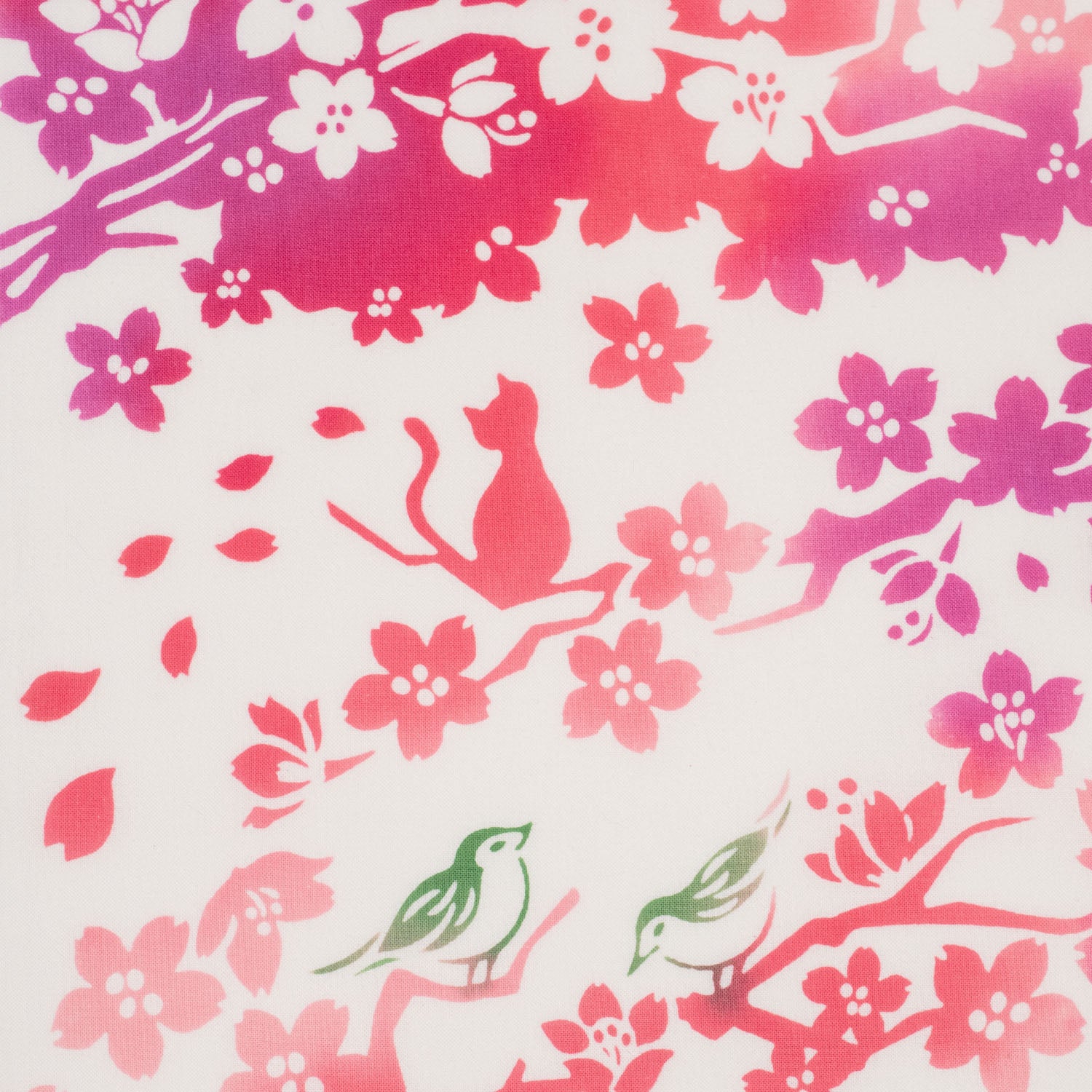 Mount Fuji and Cherry Blossom Japanese Cotton Tenugui detail