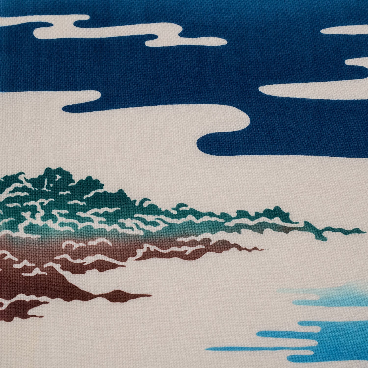 Mount Fuji Japanese Cotton Tenugui detail