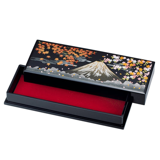 Mt Fuji with Sakura and Momiji Japanese Lacquer Pen Box